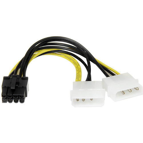 StarTech.com 6in LP4 to 8 Pin PCI Express Video Card Power Cable Adapter - 8 pin internal power (M) - 4 pin ATX12V (M) - 15.2 cm - Thumbnail 1