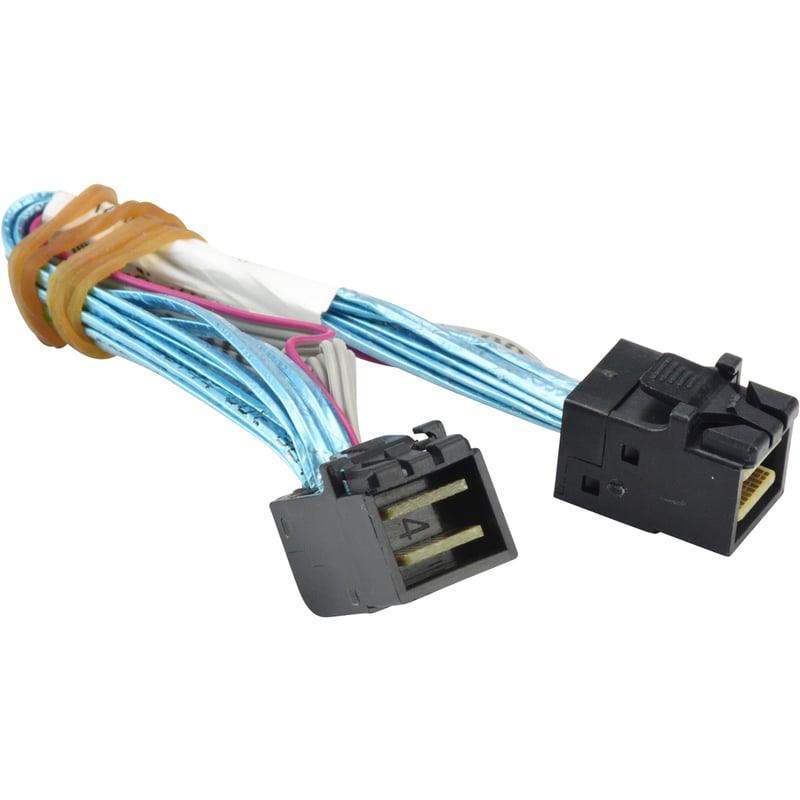 Supermicro 11cm Internal MiniSAS HD (Reversed Right Angle) to MiniSAS HD Cable - Thumbnail 2