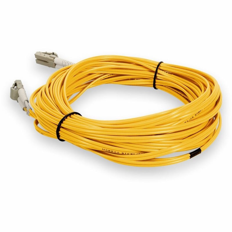 AddOn 30m LC to LC Yellow OM4 Duplex OFNR (Riser-Rated) TAA Fiber Patch Cable - Thumbnail 3