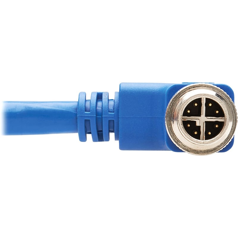 Eaton Tripp Lite Series M12 X-Code Cat6a 10G F/UTP CMR-LP Shielded Ethernet Cable (Right-Angle M/M), IP68, PoE, Blue, 5 m (16.4 ft.) - Thumbnail 5