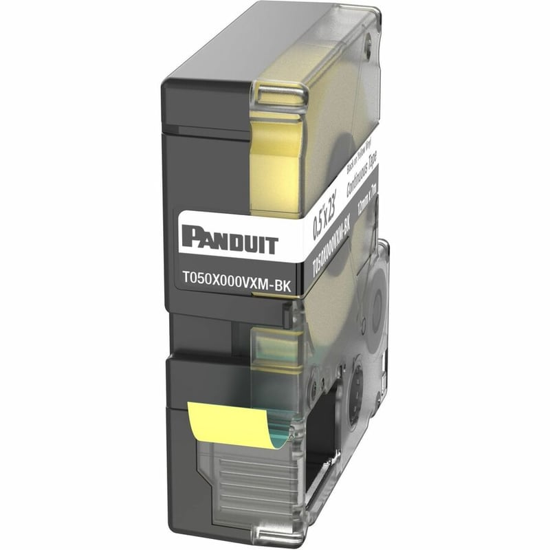 Panduit PXE T050X000VXM-BK MP Printer Cont. Tape, Safety & ID, Vinyl, Blk/Ylw, 0.5" W - Thumbnail 3