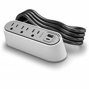 Wiremold Desktop Power Center Series - Power Center Slim - 6ft Cord - White - Thumbnail 1
