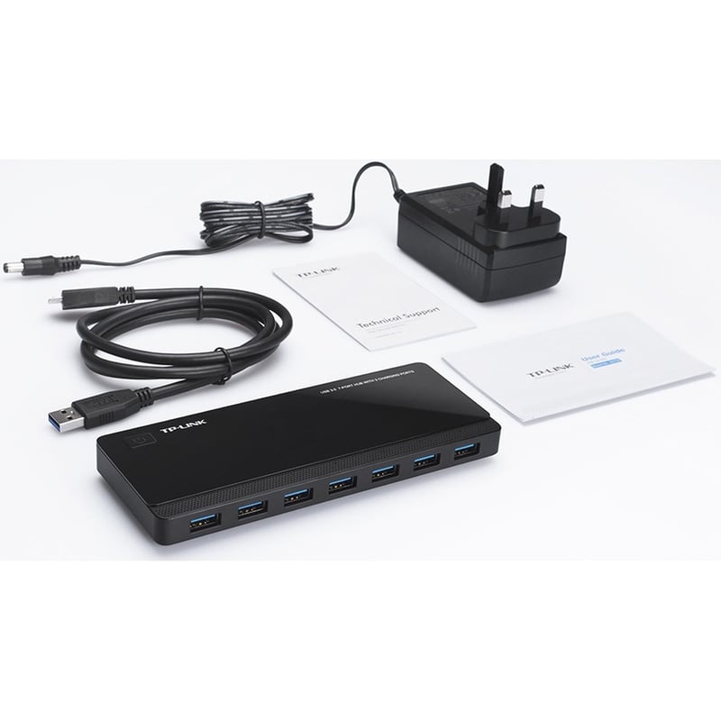 TP-Link UH720 - Powered USB Hub 3.0 with 7 USB 3.0 Data Ports and 2 Smart Charging USB Ports - Thumbnail 2