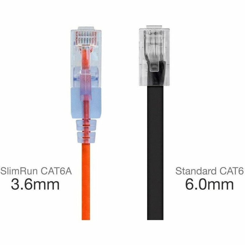 MONOPRICE SLIMRUN CAT6A ETHERNET PATCH CABLE - SNAGLESS RJ45_ UTP_ PURE BARE COP - Thumbnail 3