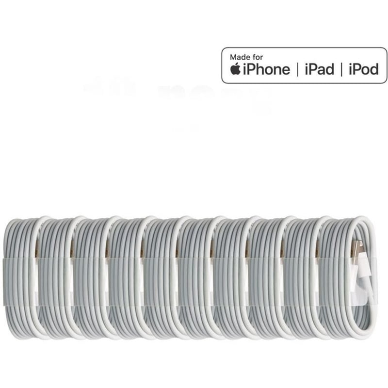 4XEM 10 Pack of 3FT 8-Pin Lightning To USB Cable For iPhone/iPod/iPad (White) - MFi Certified - Thumbnail 2