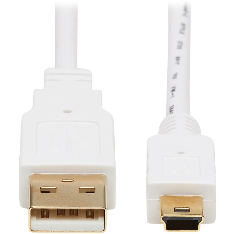 Eaton Tripp Lite Series Safe-IT USB 2.0 A to USB Mini-B Antibacterial Cable (M/M), White, 3 ft. (0.91 m) - Thumbnail 1