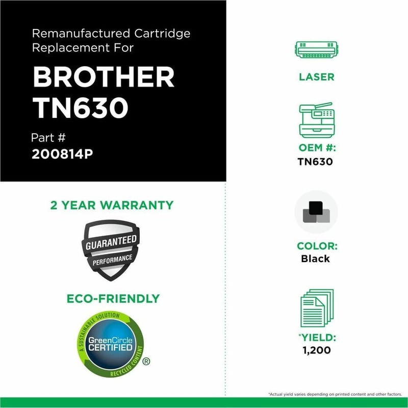 Clover Imaging Remanufactured Toner Cartridge for Brother TN630 - Thumbnail 3