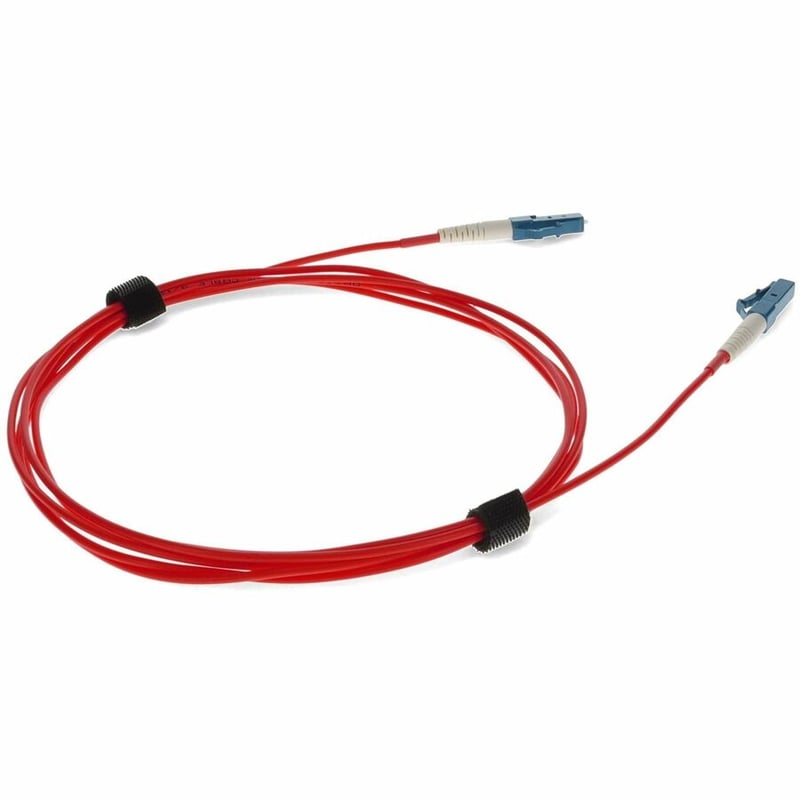 AddOn 2m LC to LC Red OS2 Simplex OFNR (Riser-Rated) SMF Fiber Patch Cable - Thumbnail 5