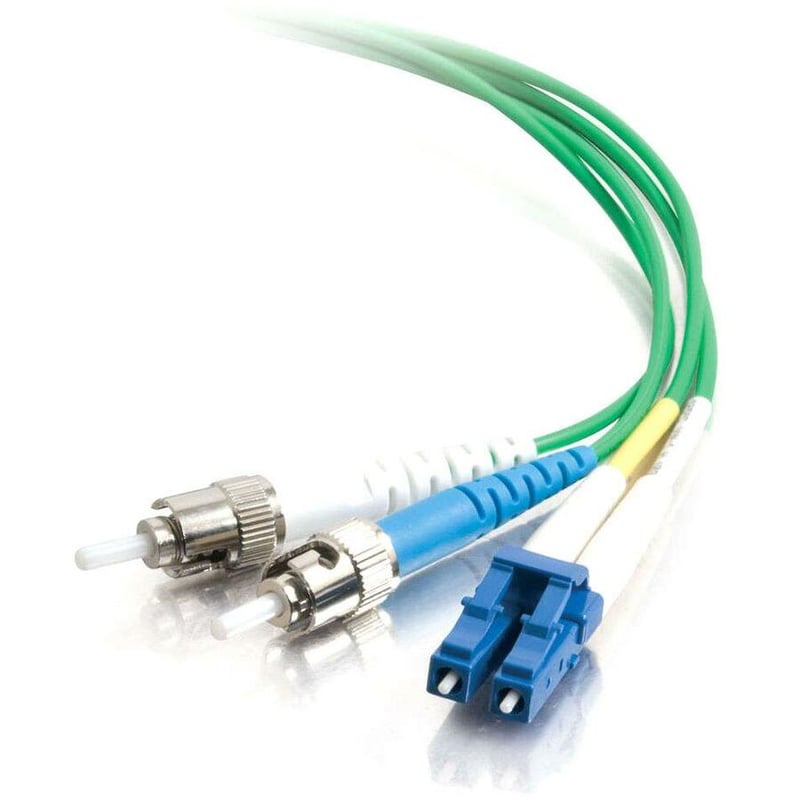 C2G-5m LC-ST 9/125 OS1 Duplex Singlemode Fiber Optic Cable (Plenum-Rated) - Green - Thumbnail 1