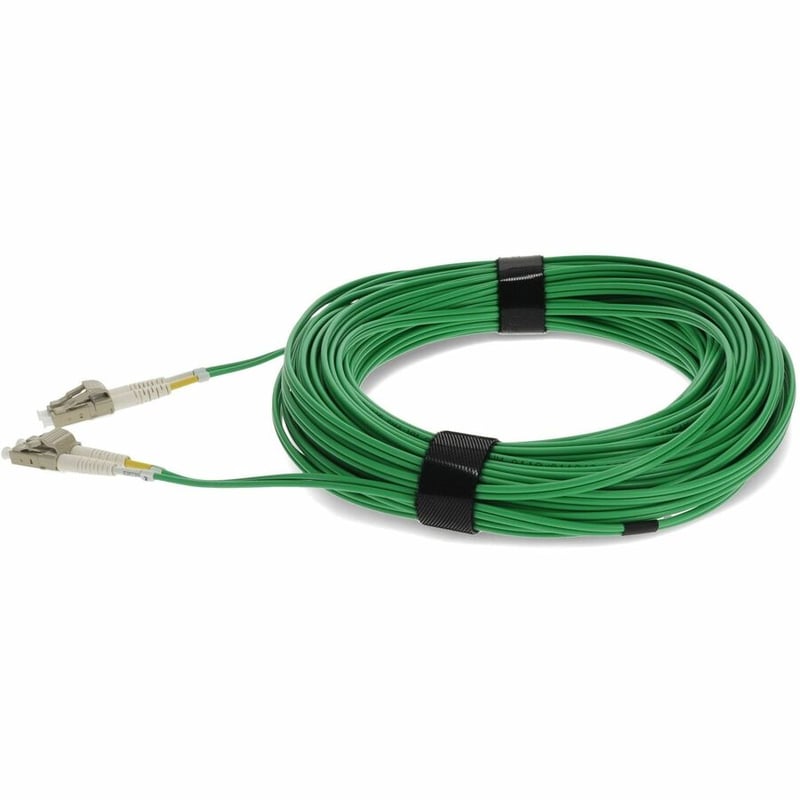 AddOn 20m LC to LC Green OM4 Duplex OFNP (Plenum-Rated) Fiber Patch Cable - Thumbnail 2