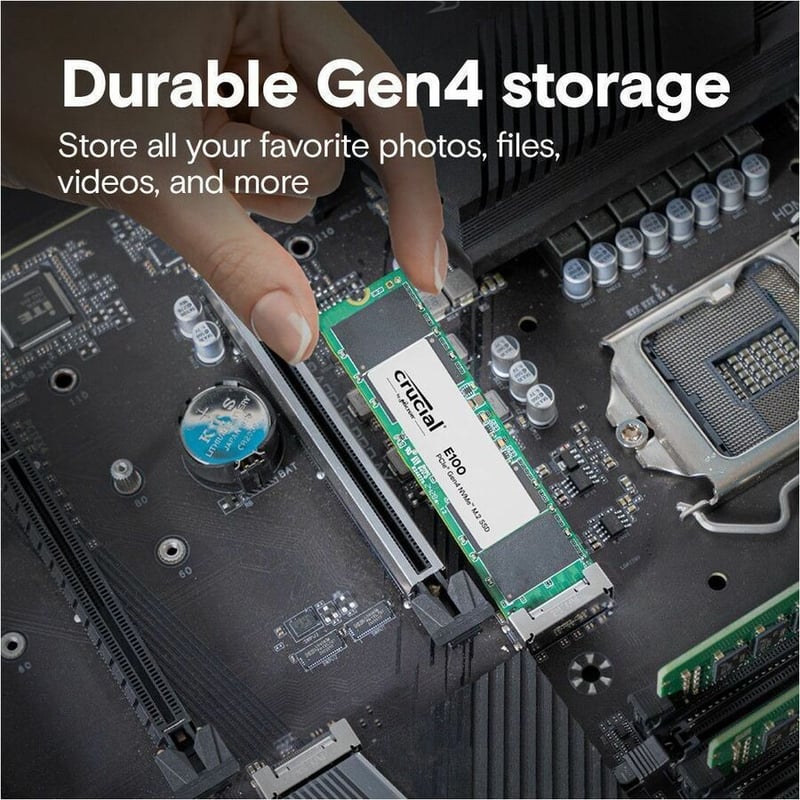 CRUCIAL E100 2TB M.2 NVME PCIE GEN4 - Thumbnail 3