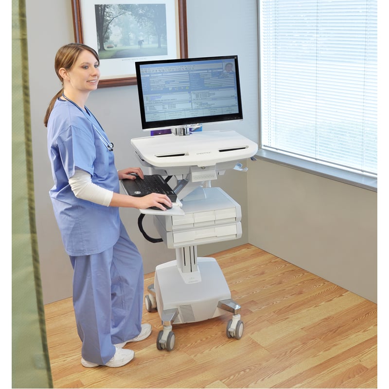 Ergotron StyleView Cart with LCD Arm, LiFe Powered, 6 Drawers - Thumbnail 2