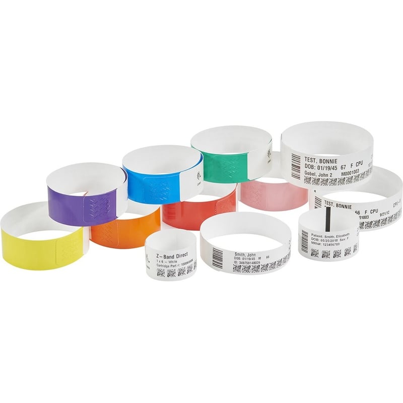 Zebra Wristband Polypropylene 1 x 7in Direct Thermal Zebra Z-Band Direct HC100 - Thumbnail 4
