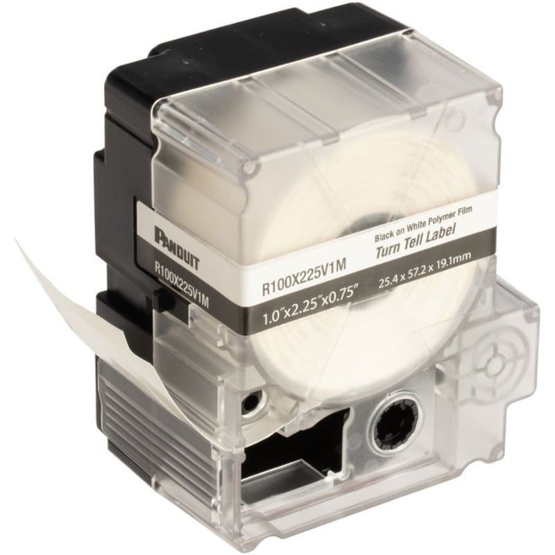 Panduit PXE R100X225V1M MP Printer Turn-Tell Label, Vinyl, White, 2.25"x1" , 0.75"POH - Thumbnail 2