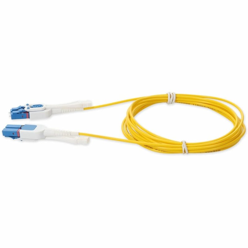 AddOn 3m LC to LC Yellow OS2 Duplex Uniboot OFNR (Riser-Rated) SMF Fiber Patch Cable with Push/Pull Tabs - Thumbnail 2