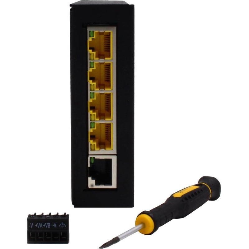 Brainboxes Hardened Industrial 5 Port PoE+ 10/100 Ethernet Switch - Thumbnail 5