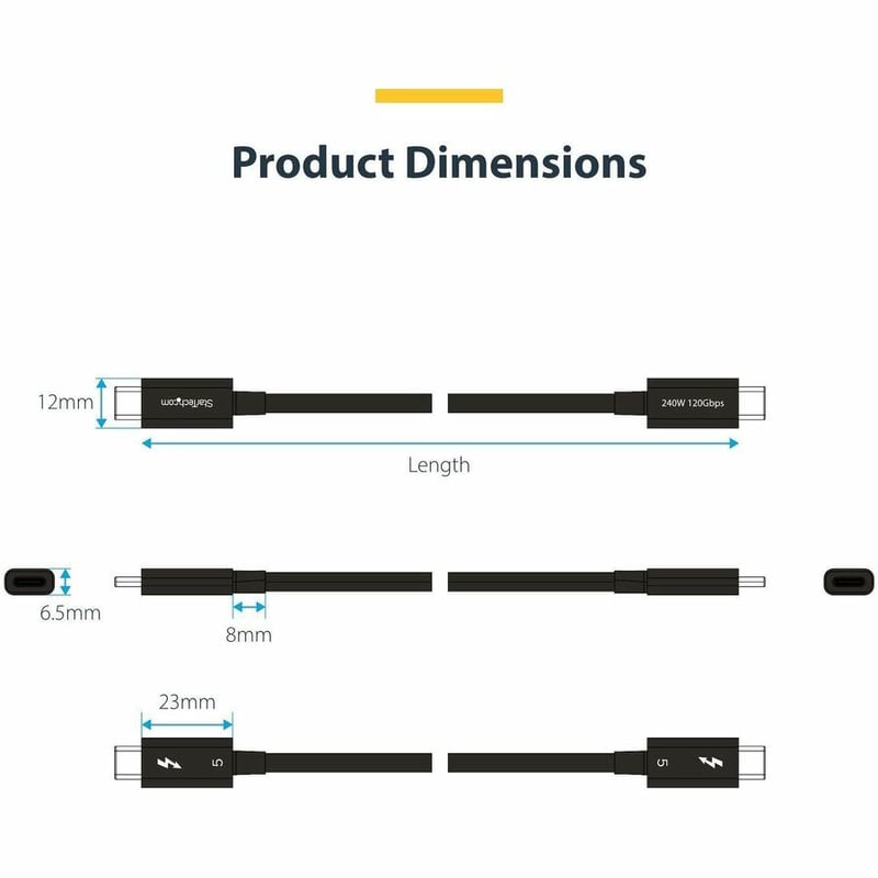CERTIFIED THUNDERBOLT 5 CABLE 80GBPS/120GBPS/8K 60HZ/240W PD - Thumbnail 2