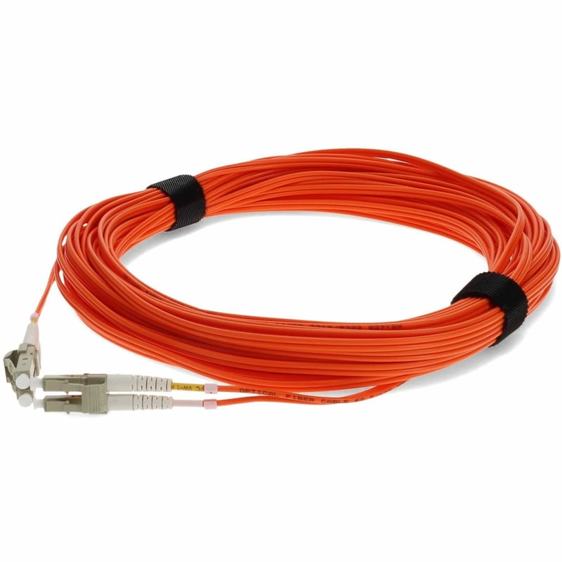 AddOn 12m LC to LC Orange OM1 Duplex OFNR (Riser-Rated) MMF Fiber Patch Cable - Thumbnail 1