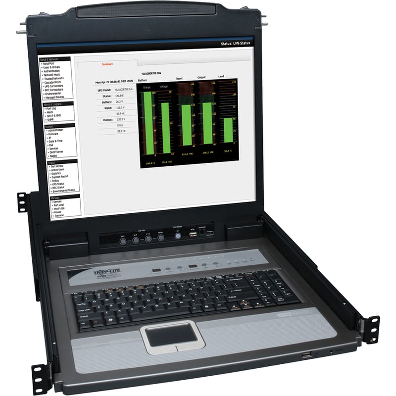 Tripp Lite by Eaton NetDirector 8-Port 1U Rack-Mount Console KVM Switch with 19-in. LCD + 8 PS2/USB Combo Cables - Thumbnail 5