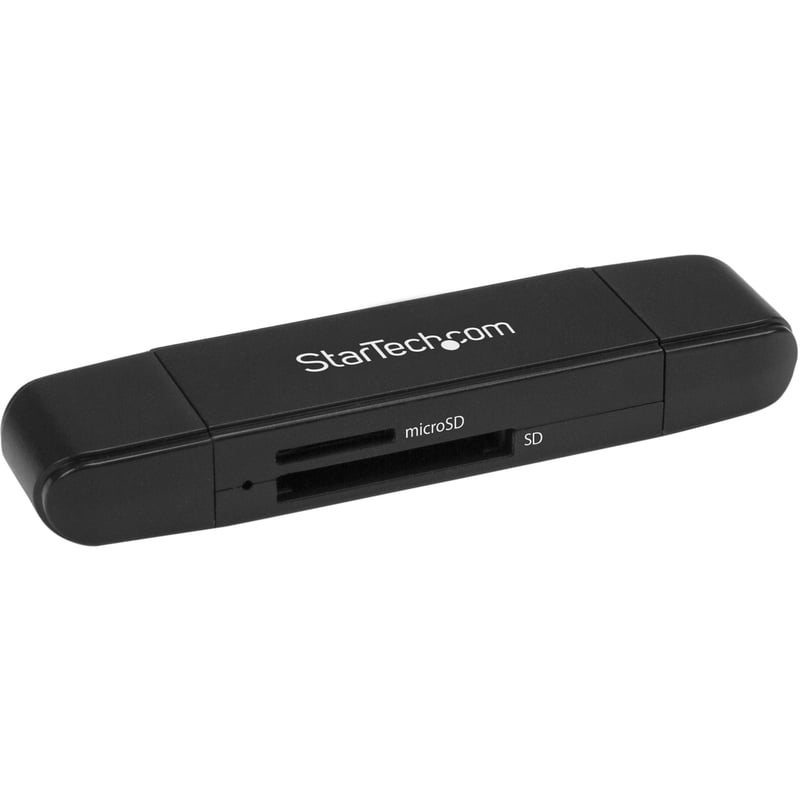 StarTech.com USB 3.0 Memory Card Reader for SD and microSD Cards - USB-C and USB-A - Portable USB SD and microSD Card Reader - Thumbnail 1