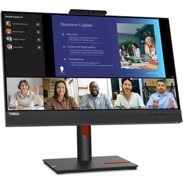 Lenovo ThinkVision T24v-30 24" Class Webcam Full HD LCD Monitor - 16:9 - Raven Black - Thumbnail 2