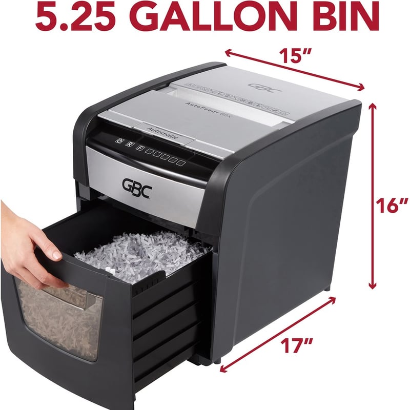 GBC AutoFeed+ Home Shredder, 60X, Super Cross-Cut, 60 Sheets - Thumbnail 2