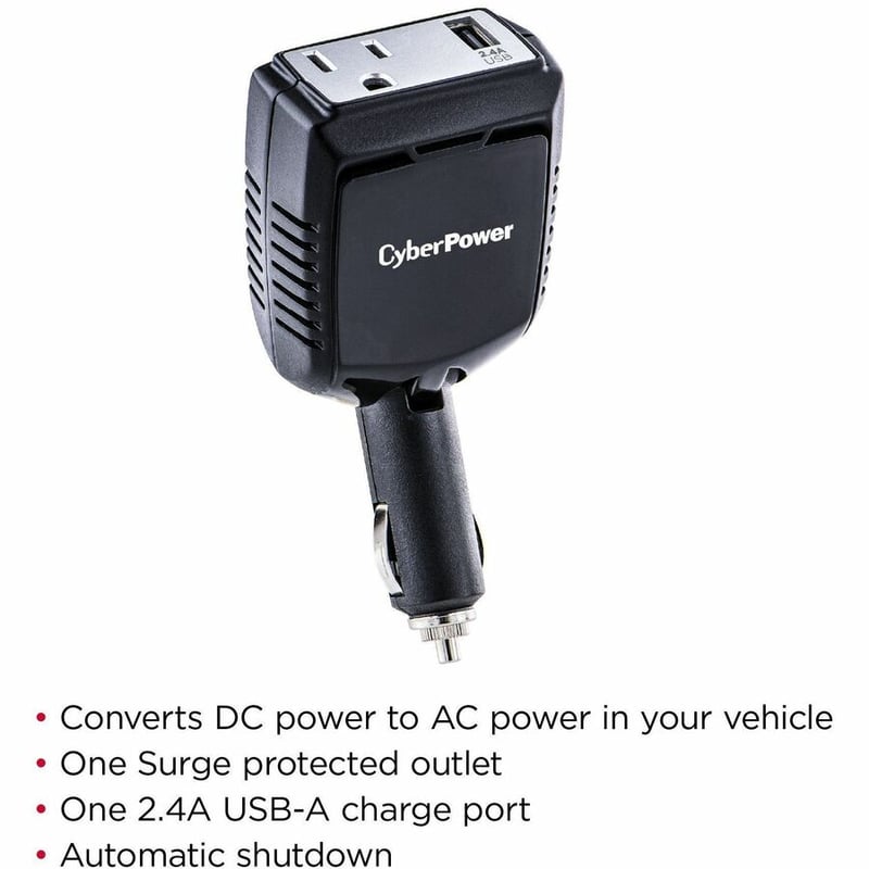 CyberPower CPS160PBURC1 160 W Power Inverter Black - Thumbnail 2