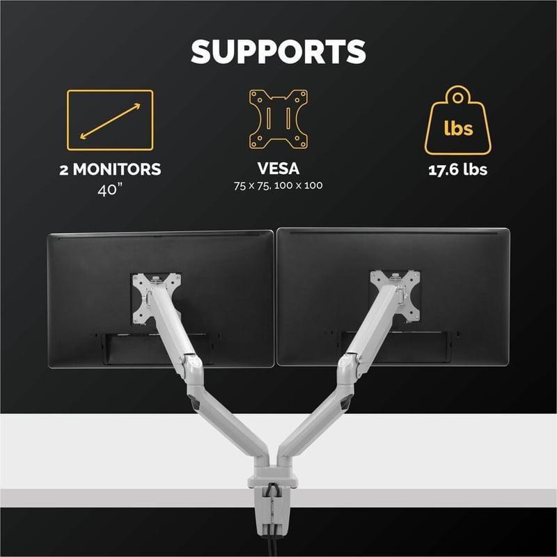 Fellowes Platinum Series Dual Monitor Arm - Silver - Thumbnail 2