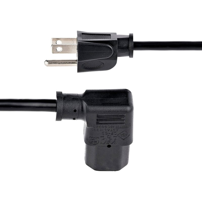 StarTech.com 10ft (3m) Computer Power Cord, NEMA 5-15P to Right Angle C13, 10A 125V, 18AWG, Replacement AC Power Cord, Monitor Power Cable - Thumbnail 3