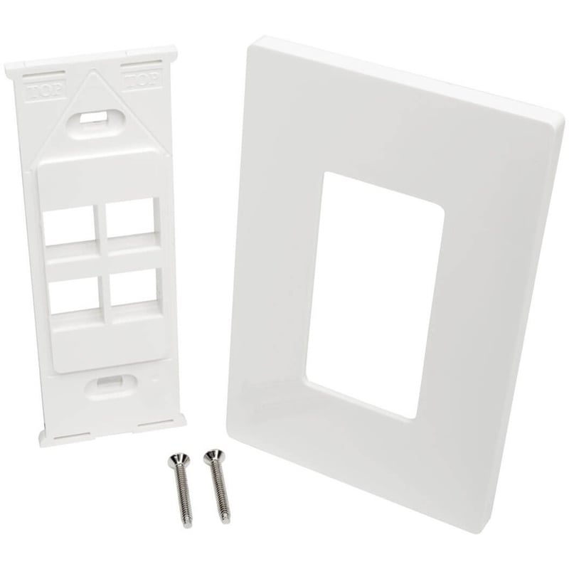Tripp Lite by Eaton Single-Gang 4-Port Wall Plate Keystone Cat5/6 USB HDMI Dport RCA - Thumbnail 4