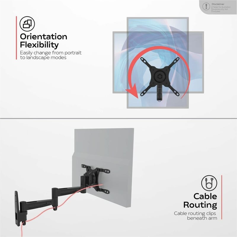 CTA Digital Universal VESA Articulating Wall Mount for TVs and Monitors - Thumbnail 4