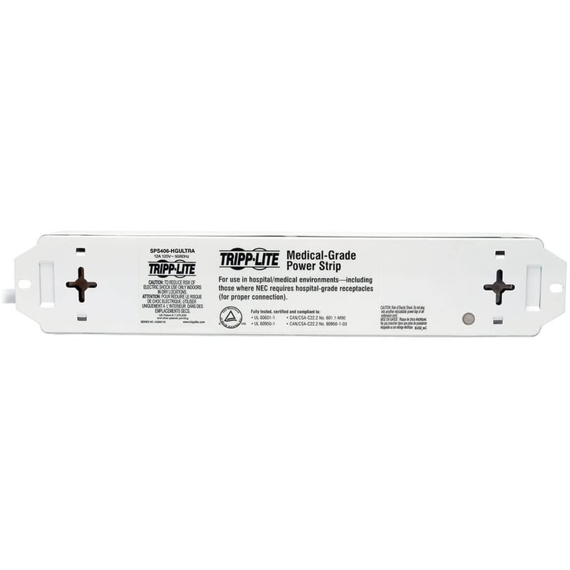 Tripp Lite by Eaton Safe-IT UL 60601-1 Medical-Grade Surge Protector for Patient-Care Vicinity 4x Hospital-Grade Outlets 6 ft. Cord Antimicrobial Protection - Thumbnail 5