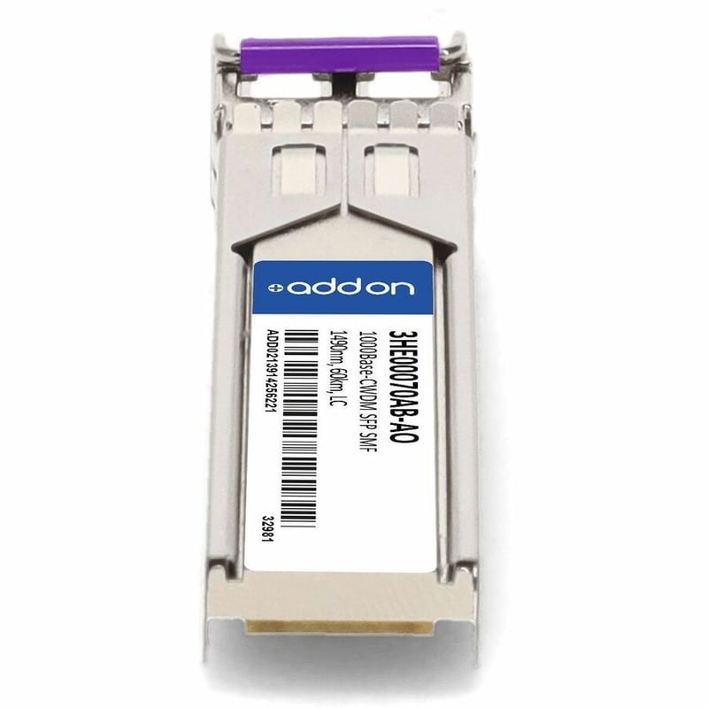 AddOn Alcatel-Lucent Nokia® 3HE00070AB Compatible TAA 1000Base-CWDM SFP Transceiver (SMF, 1490nm, 60km, LC) - Thumbnail 4