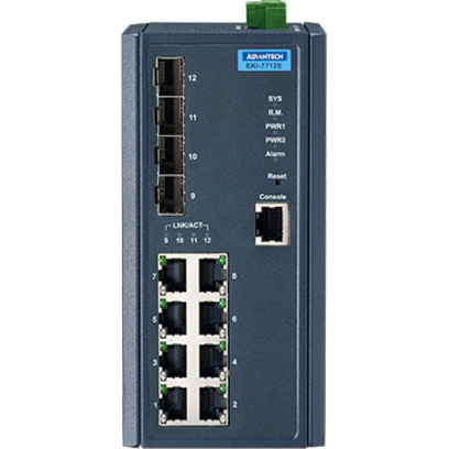 Advantech 8FE+4G SFP Managed Ethernet Switch - Thumbnail 2