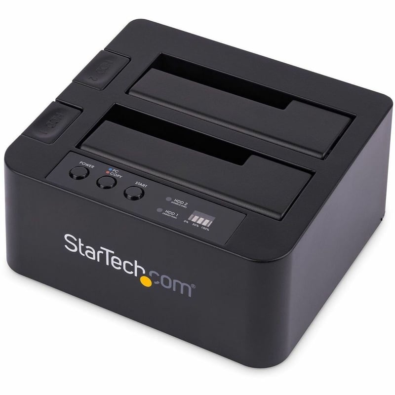 StarTech.com Standalone Hard Drive Duplicator, External Dual Bay HDD/SSD Cloner/Copier, USB 3.1 to SATA Drive Docking Station, Disk Cloner - Thumbnail 1