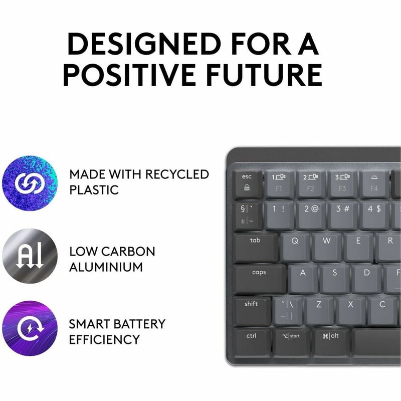 Logitech MX Mechanical Mini Minimalist Wireless Illuminated Keyboard (Clicky) (Graphite)
