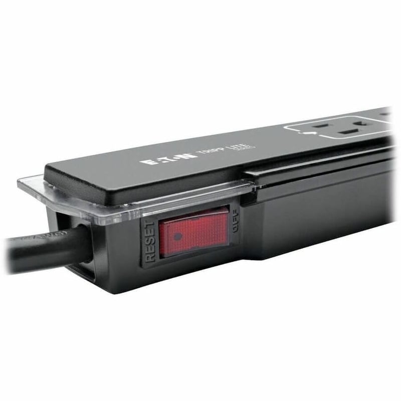 Tripp Lite by Eaton Protect It! 6-Outlet Surge Protector 6 ft. (1.83 m) Cord Right-Angle Plug Side-Mount Switch 1440 Joules Tel/Modem Protection Black Housing - Thumbnail 5