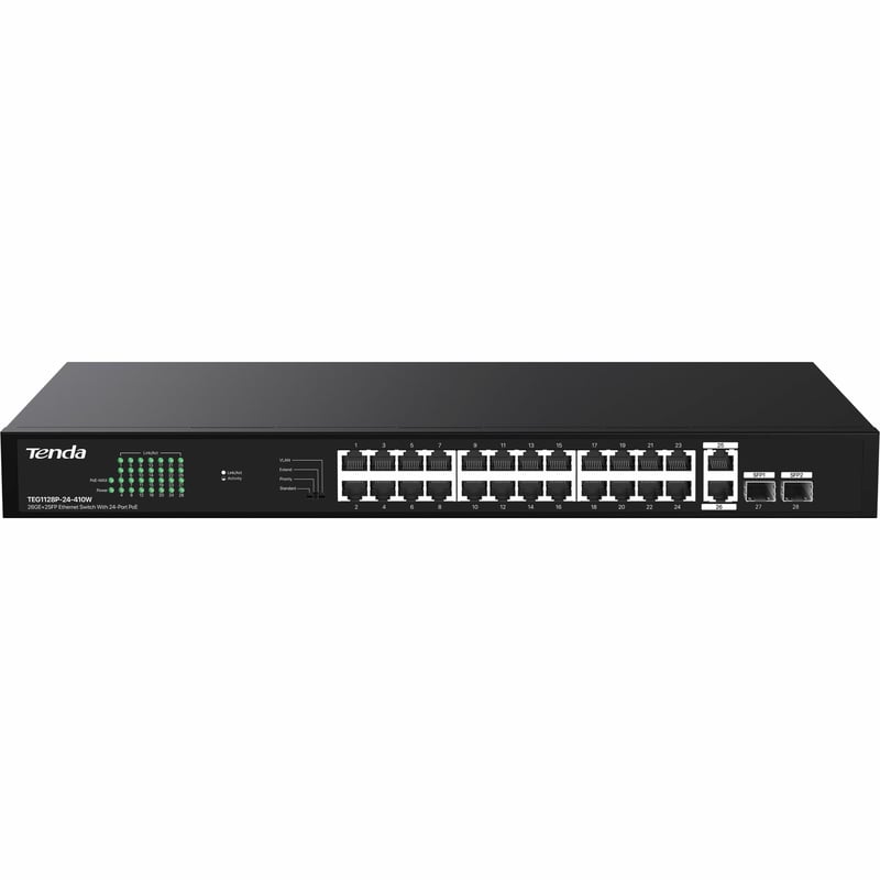 Tenda TEG1128P-24-410W Ethernet Switch - Thumbnail 1