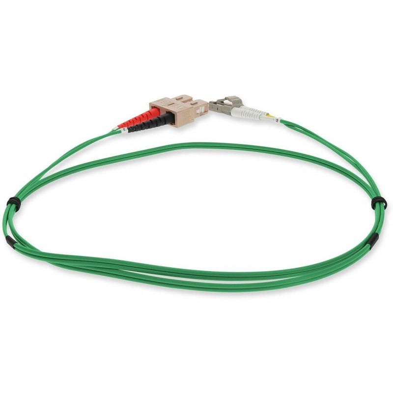 AddOn 2m SC to LC Green OM4 Duplex OFNP (Plenum-Rated) Fiber Patch Cable - Thumbnail 4