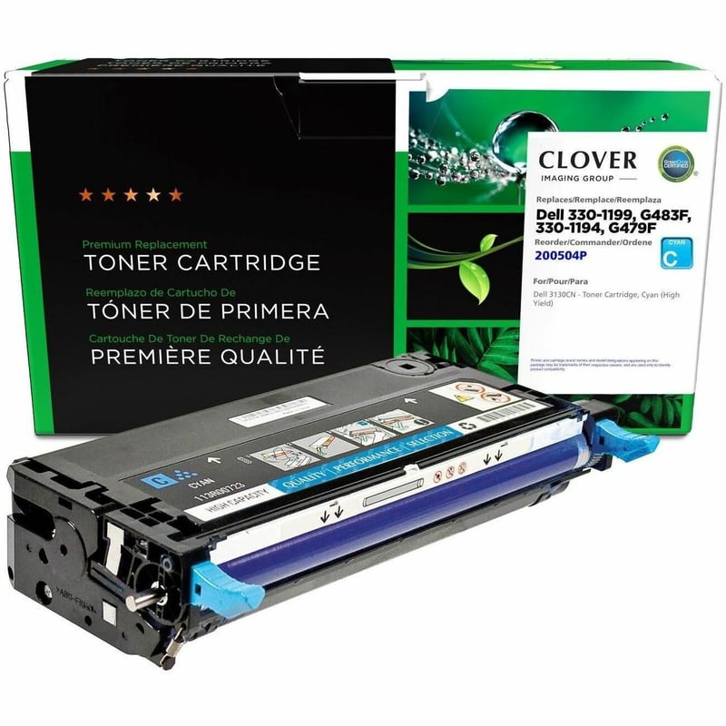 Clover Imaging Remanufactured High Yield Cyan Toner Cartridge for Dell 3130 - Thumbnail 1