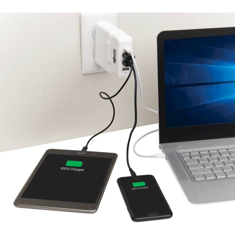 Tripp Lite by Eaton Portable Power Expansion Hub for Apple USB-C Power Adapter - 4 Ports (3 USB-A 1 USB-C 45W) - Thumbnail 3