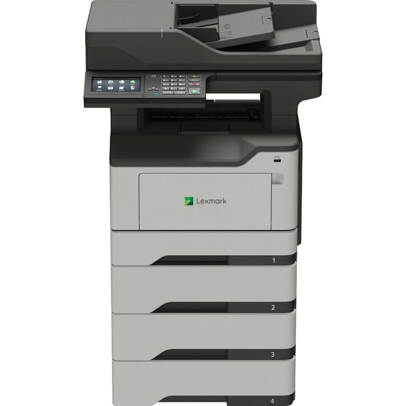 Lexmark MX520 MX521ade Laser Multifunction Printer-Monochrome-Copier/Scanner-46 ppm Mono Print-1200x1200 Print-Automatic Duplex Print-120000 Pages Monthly-350 sheets Input-Color Scanner-1200 Optical Scan-Gigabit Ethernet - Thumbnail 3