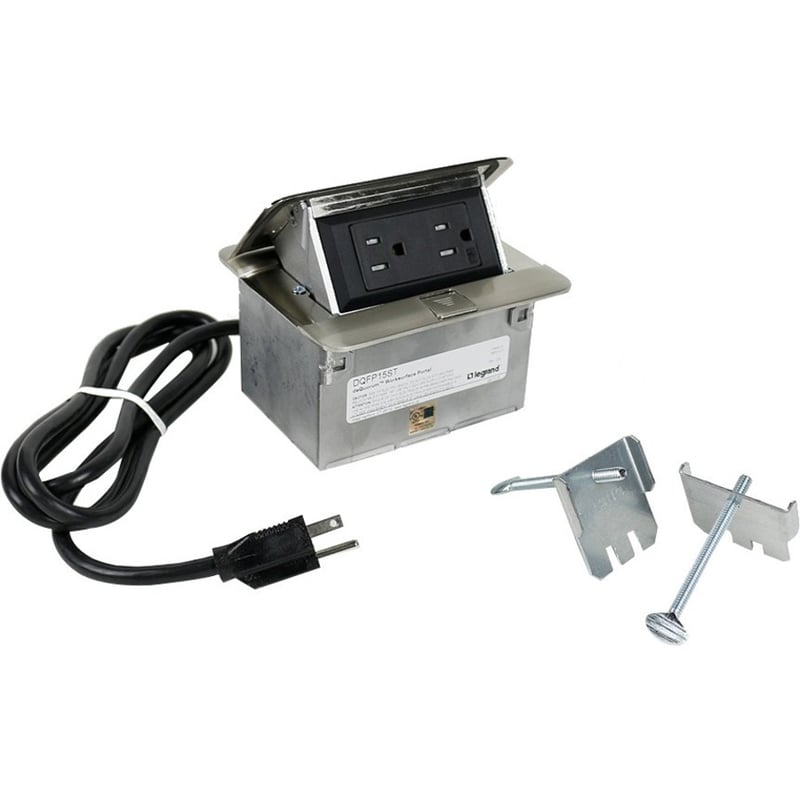 Wiremold Cord Ended deQuorum Single-Flip Up Unit - Thumbnail 1
