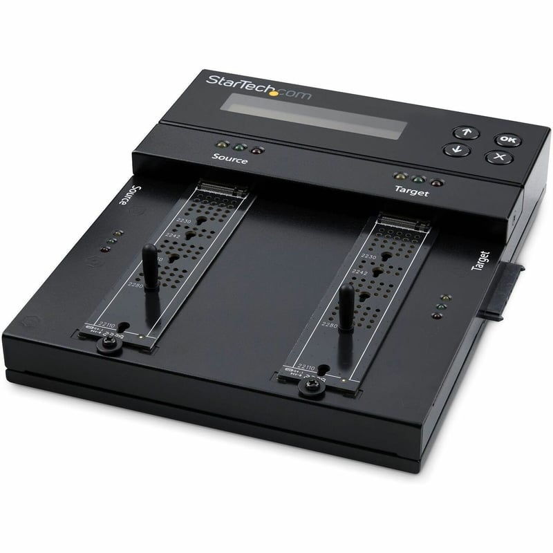 StarTech.com Standalone Dual Bay M.2 SATA/NVMe Duplicator/Eraser, HDD/SSD Cloner/Wiper, M.2 PCIe/AHCI, Hard Drive Sanitizer/Copier, TAA - Thumbnail 1