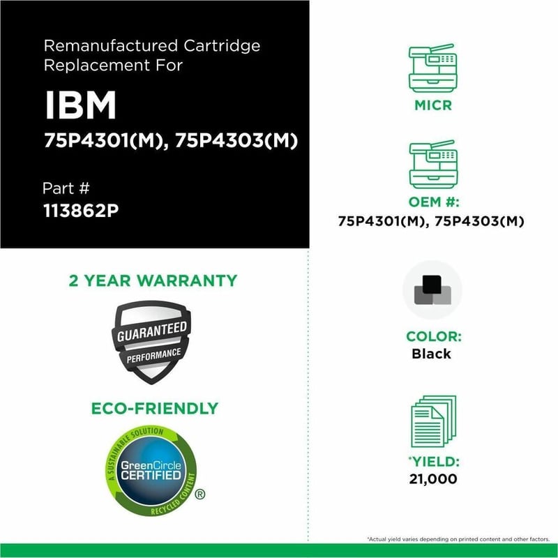 Clover Imaging Remanufactured High Yield MICR Toner Cartridge for IBM 1332/1352/1372, Source Technologies ST9325/ST9335 - Thumbnail 3