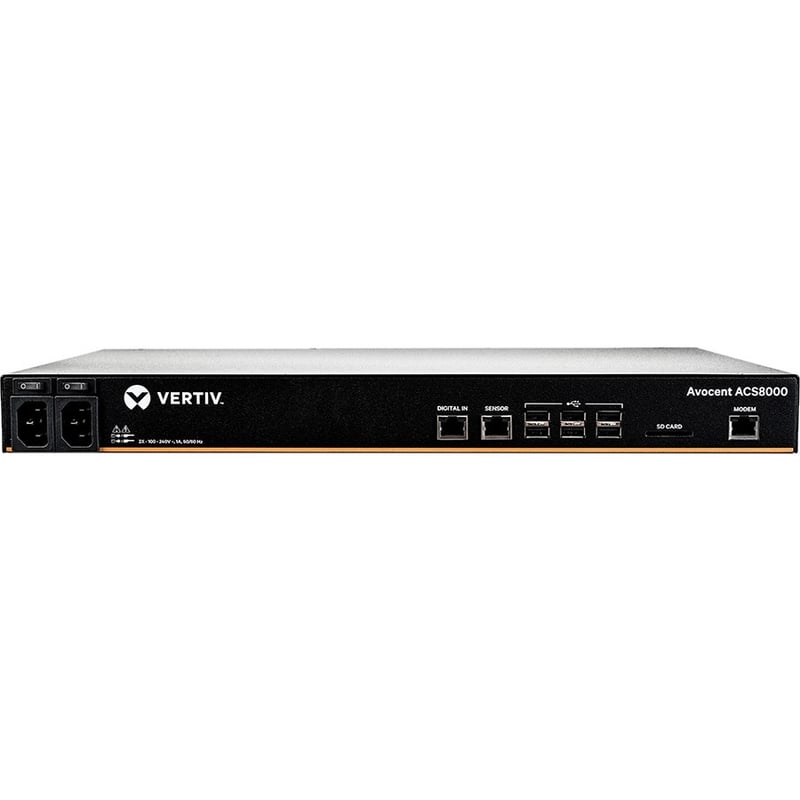 Vertiv Avocent 32-port ACS8000 Console System with dual AC Power Supply and analog modem, non-TAA - Thumbnail 1