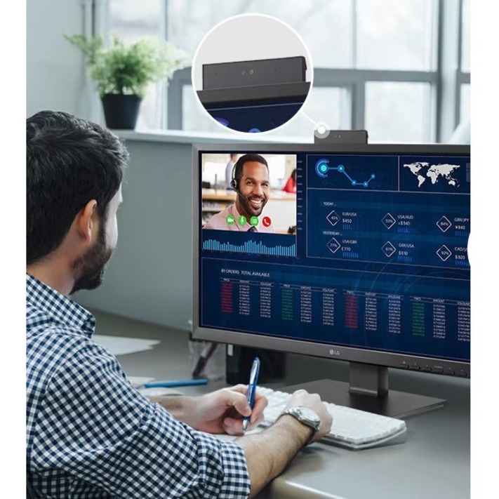 LG 24CQ651W-BP All-in-One Thin Client - Intel Pentium N6005 Quad-core (4 Core) 2 GHz - Black - Thumbnail 3