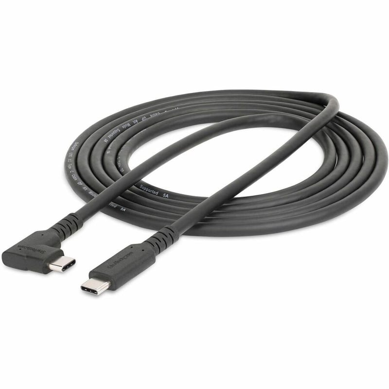 StarTech.com 6ft (2m) Rugged Right Angle USB-C Cable, USB 3.2 Gen 1 (5 Gbps), USB C to C Data Transfer Cable, 100W PD, 4K 60Hz, 90 Degree USB-C Cable - Thumbnail 3