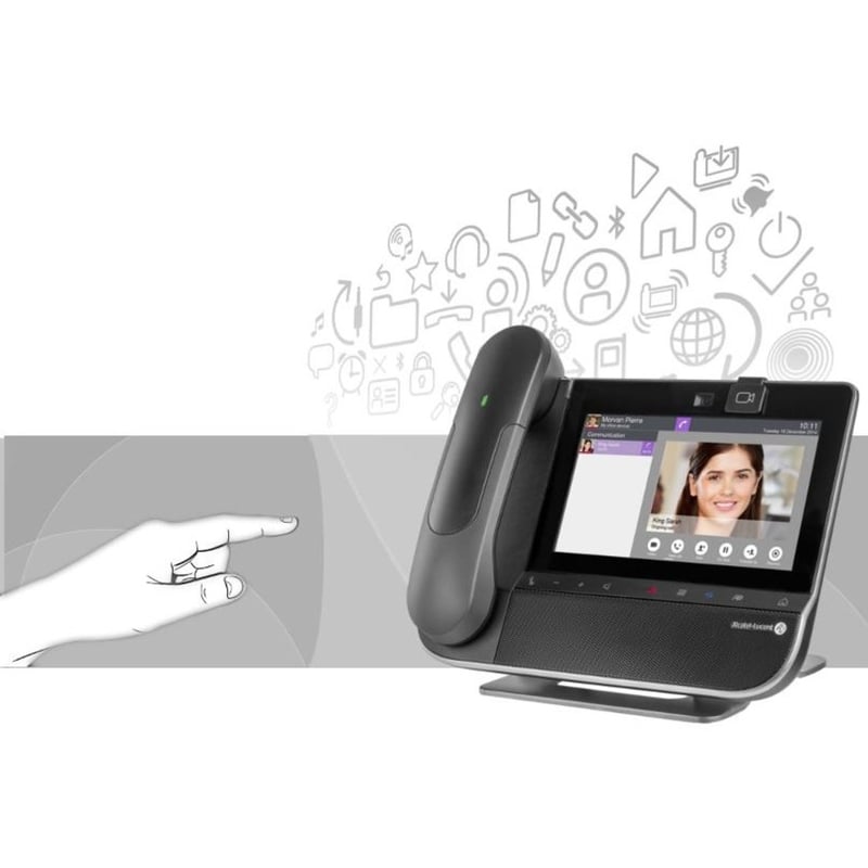Alcatel-Lucent 8088 IP Phone - Corded/Cordless - Corded - Bluetooth - Desktop - Black - Thumbnail 5