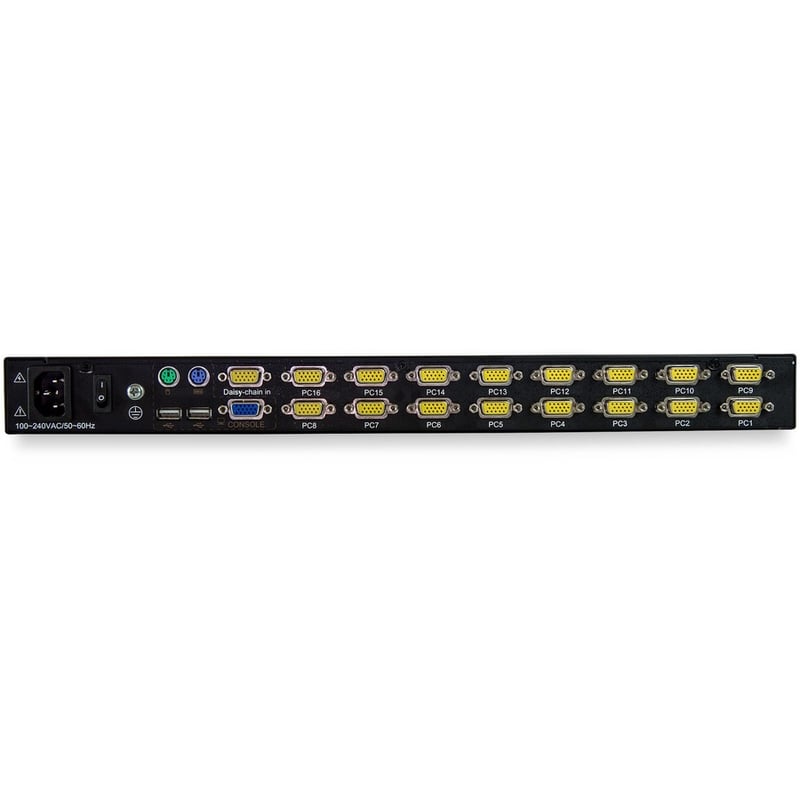 StarTech.com 16 Port Rackmount KVM Console w/ Cables - Integrated KVM Switch w/ 17" LCD - 1U LCD KVM Drawer 50000 MTBF - USB + VGA Support - Thumbnail 4